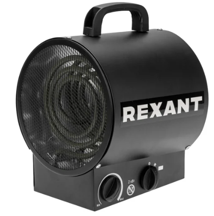 Пушка тепловая REXANT электрическая, круглая, прямоугольная подставка, ТЭН, 2кВт купить с доставкой по РФ