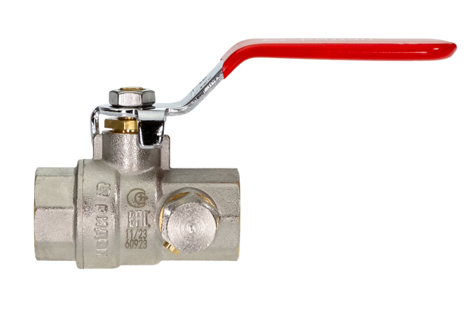 Кран шаровой Ридан BVR-DR ГОСТ59553-2021 PN40 DN15 с внутренней резьбой и спускным элементом; Т от -20С ...+110С; материал корпуса латунь купить по цене 2179.45 руб.