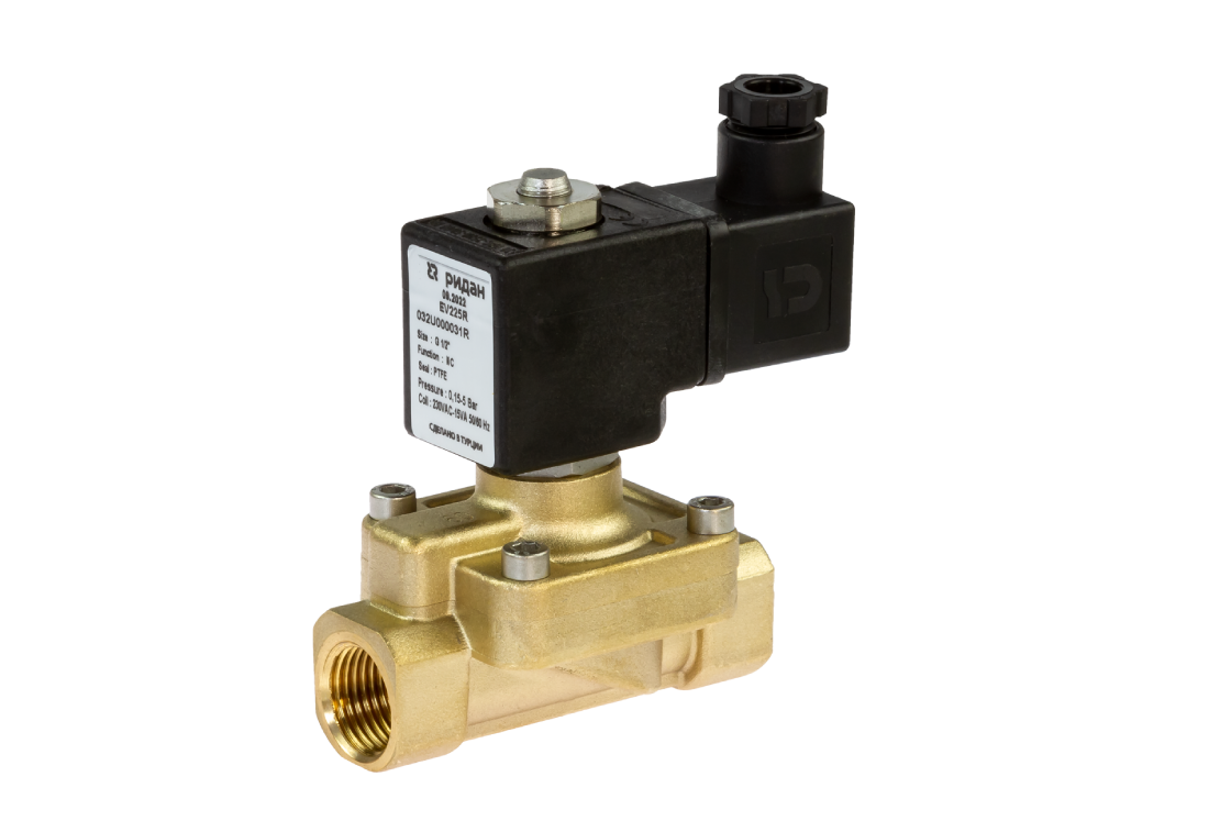 Клапан электромагнитный Ридан EV225R PTFE 1/2 24V DC