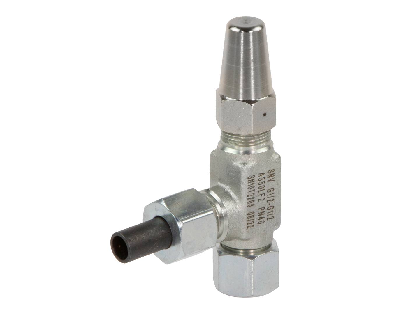 Игольчатый запорный клапан Ридан SNV MPT 1/4"-FPT 1/4" PN 40 номинальный диаметр 8 мм температура рабочей среды -50...+150
