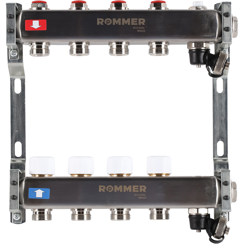 Коллектор из нержавеющей стали ROMMER RMS-3201 4 выхода заказать со складов по всей России