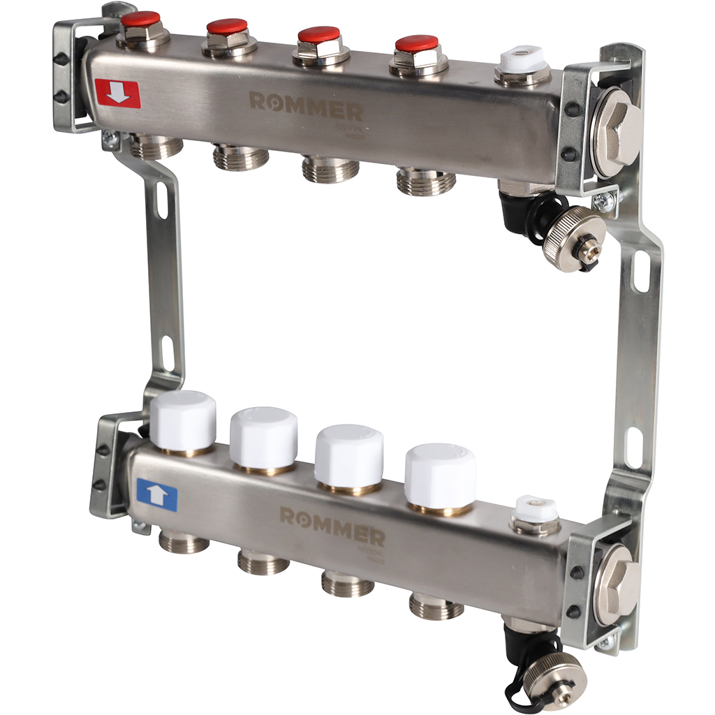 Коллектор из нержавеющей стали ROMMER RMS-3201 4 выхода