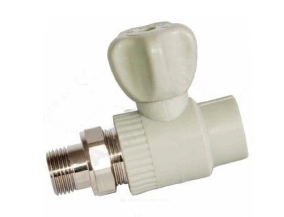 Кран шаровой PP-R сер Дн20х1/2" НР прям д/рад РосТурПласт