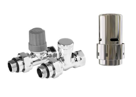 Термостатический набор ROYAL THERMO Design прямой, хром, 1/2" Click с термоголовкой