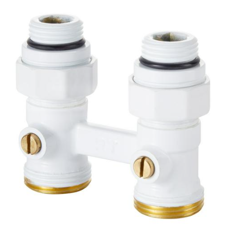 Узел нижнего подключения Royal Thermo прямой 1/2"х3/4" EK (белый)