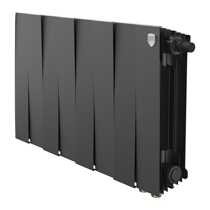 Радиатор биметаллический Royal Thermo PianoForte 300 Чёрный - 8 секц., Новый