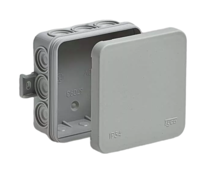 Коробка распределительная Ruvinil ОП 85х85х35мм 12 вводов IP54 серый