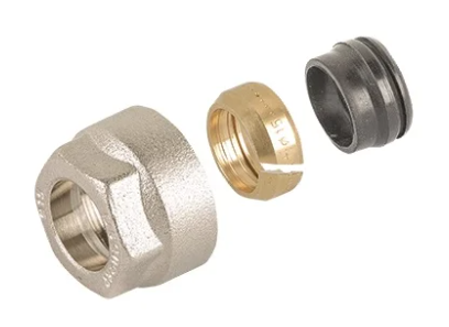 Резьбозажимное 15-3/4", Sanext, обжим-резьба, вн., латунь, евроконус