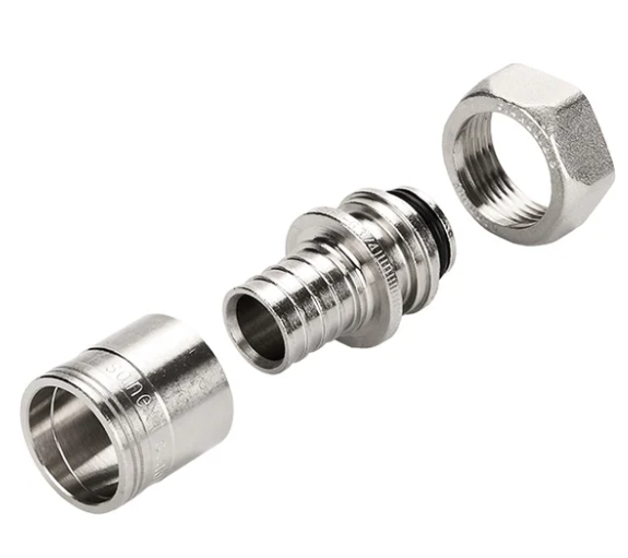 Резьбозажимное соед. SANEXT Stabil 20х2.9 - G 3/4" Евроконус, c гильзой в комплекте, никель