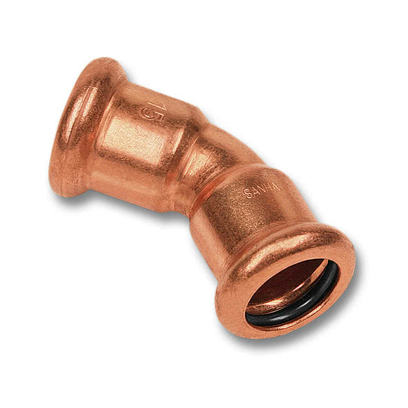 Отвод Sanha 6000 45° DN28-28 пресс-пресс медь двухраструбный купить с доставкой по РФ