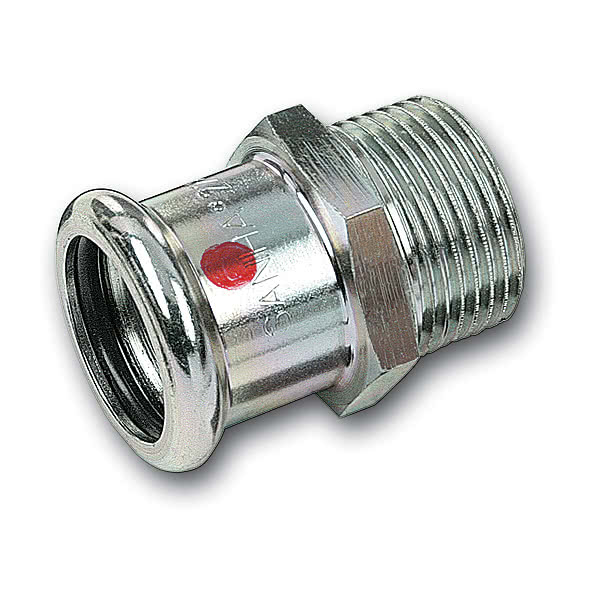 Переходник Sanha Therm 24243G 35-1" пресс-резьба наружная сталь цинк