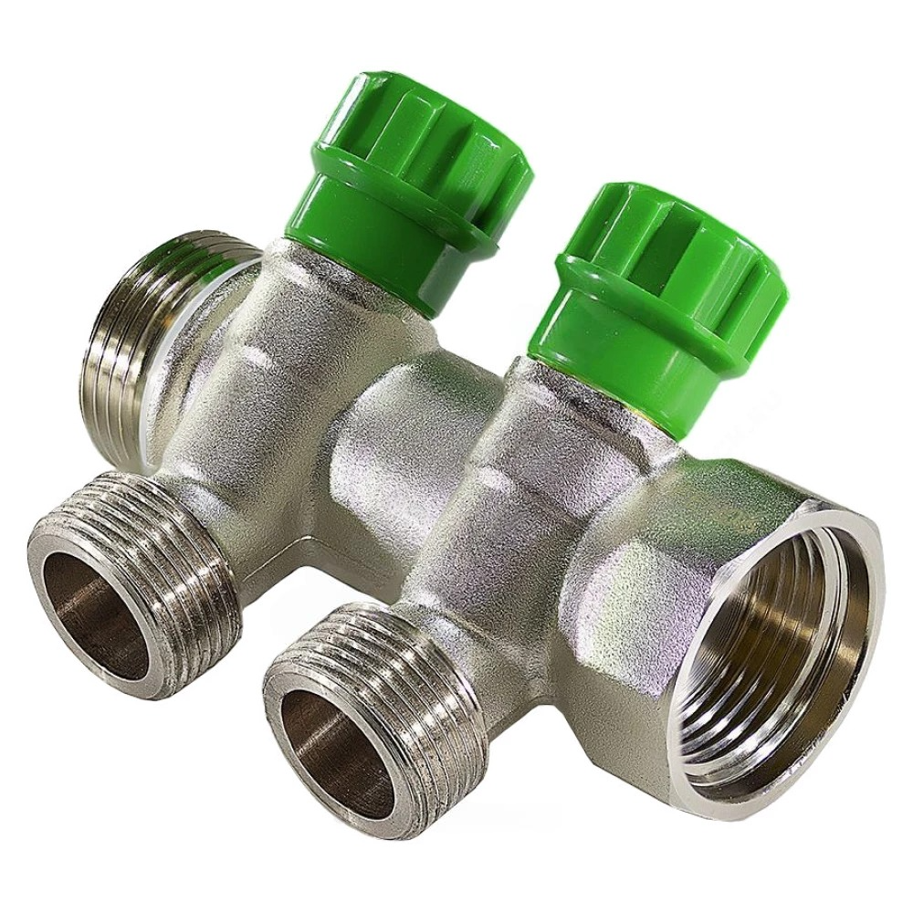 Коллектор SantechSystems латунный с регулирующими клапанами 3/4" м/р 4в 1/2" ПУ н/р 36мм