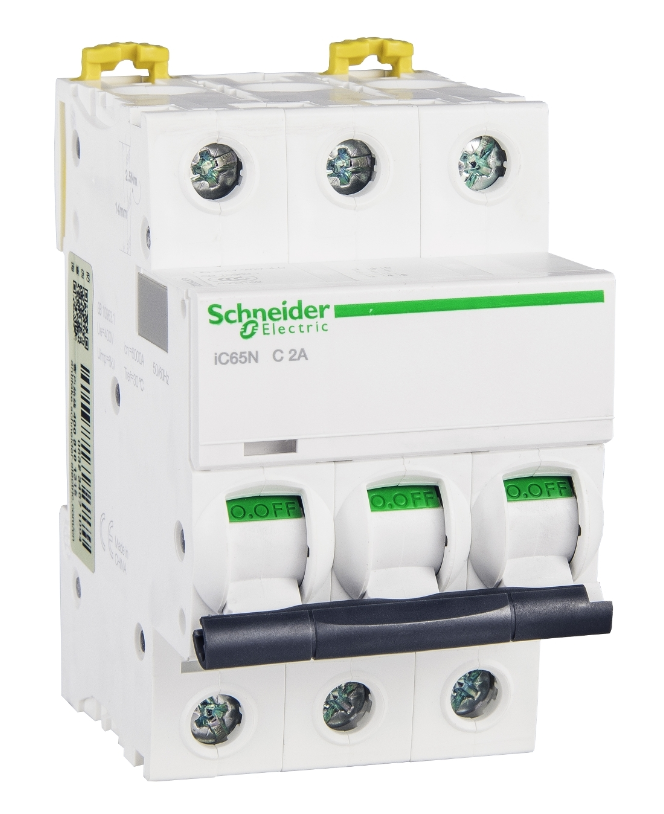 Автоматический выключатель Schneider Electric iC65N 3P 2А 6кА (хар-ка C) купить с доставкой по РФ