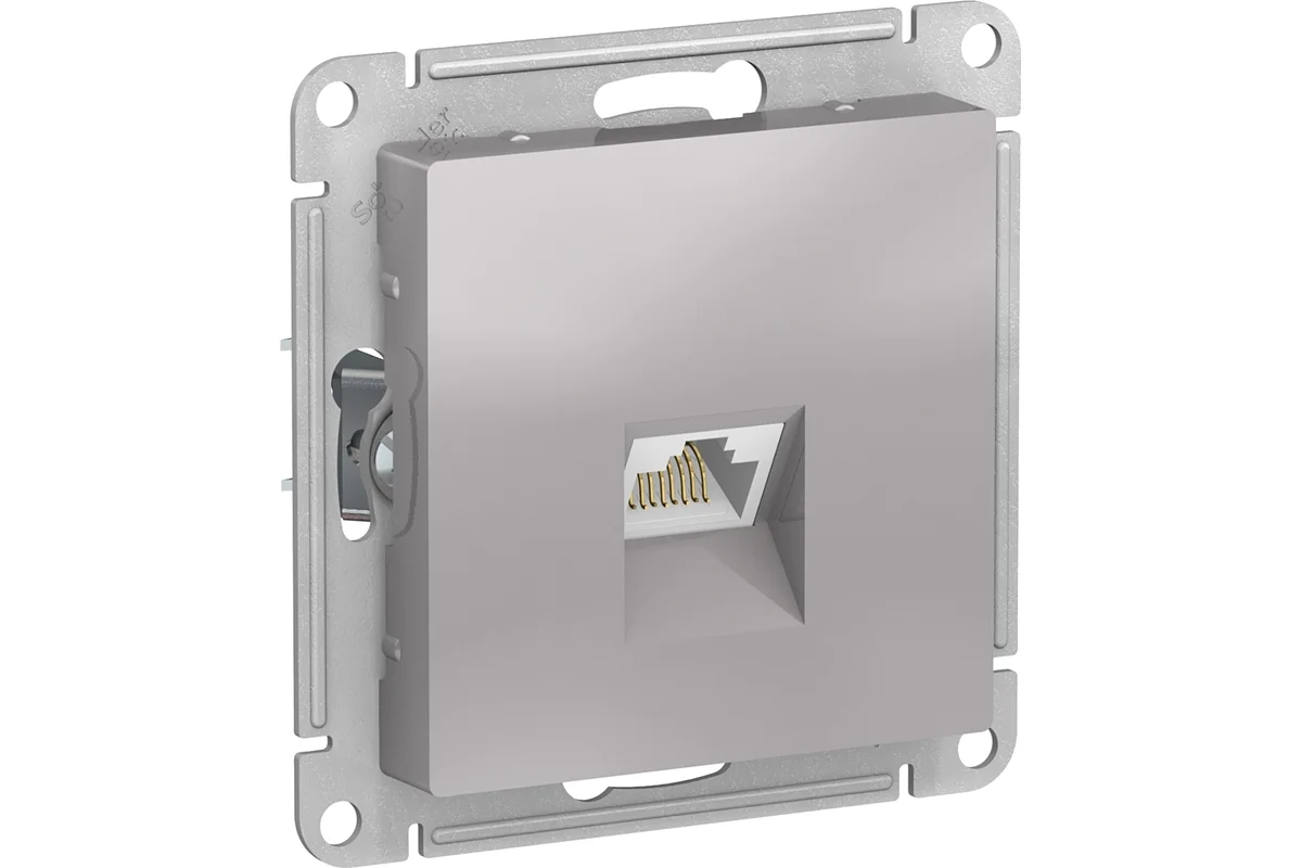 Розетка компьютерная Schneider Electric AtlasDesign RJ45, категория 6A, алюминий