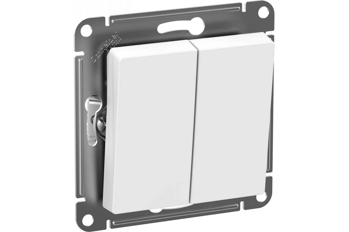 Выключатель двухклавишный Schneider Electric AtlasDesign Aqua, IP44, белый