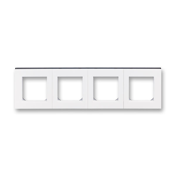 Рамка для розетки и выключателя Schneider Electric 4-х постовая levit белый/дымчатый чёрный 2chh015040a6062