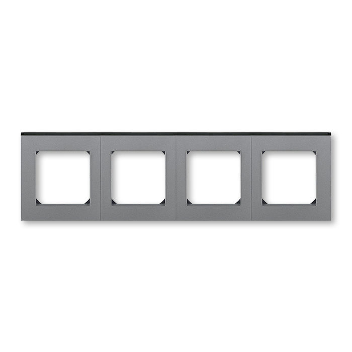 Рамка для розетки и выключателя Schneider Electric Levit 4п сталь/дым. черн. ABB 2CHH015040A6069