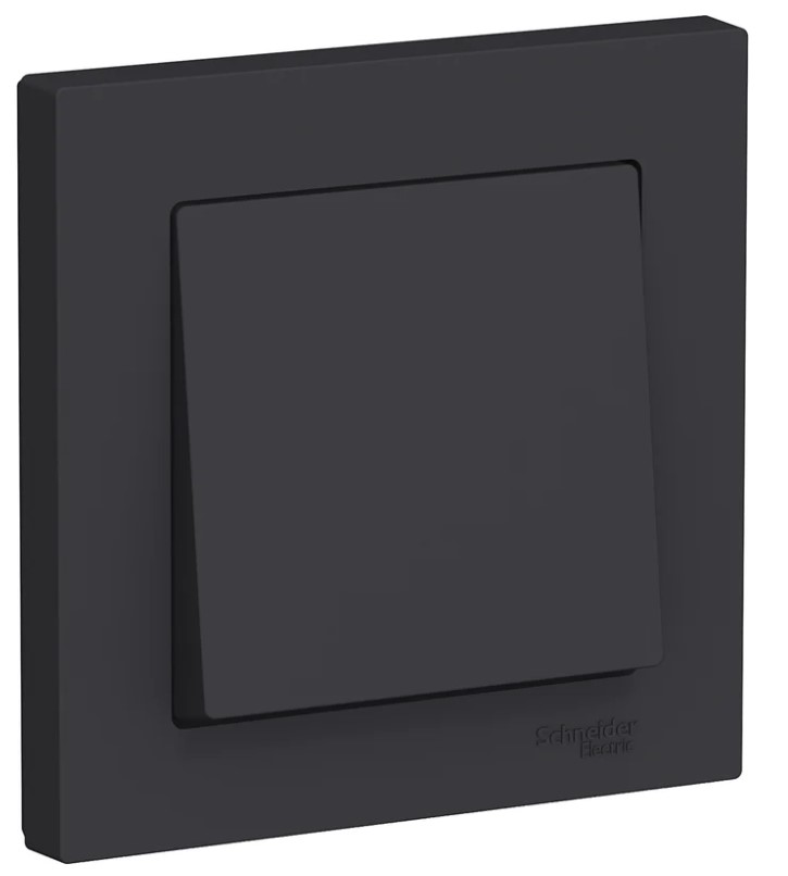 Выключатель Schneider Electric1-кл. СП AtlasDesign 10А IP20 (сх. 1) 10AX в сборе карбон SchE ATN001012