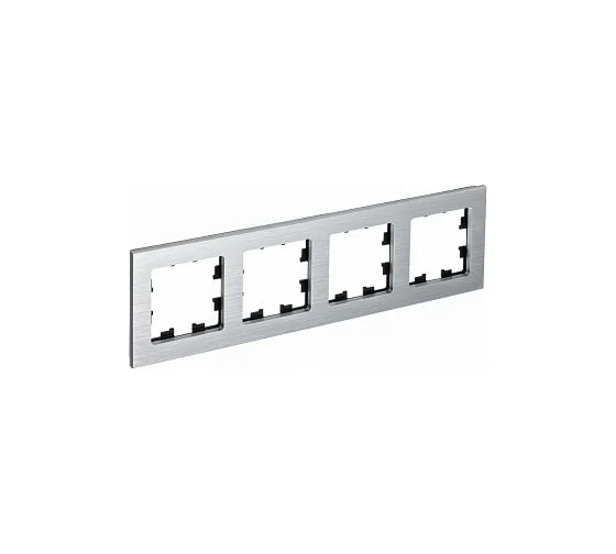 Рамка 4-м AtlasDesign Nature металл серебр. SchE ATN312104