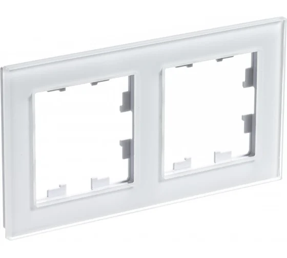 Рамка для розеток и выключателей 2 поста Atlasdesign Nature стекло белый ATN320102 Schneider Electric