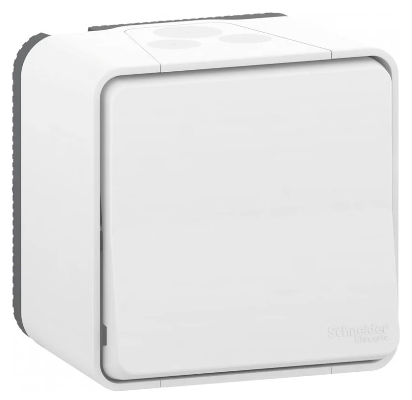 Выключатель кнопочный Schneider Electric MUREVA S открытой установки, белый, IP55