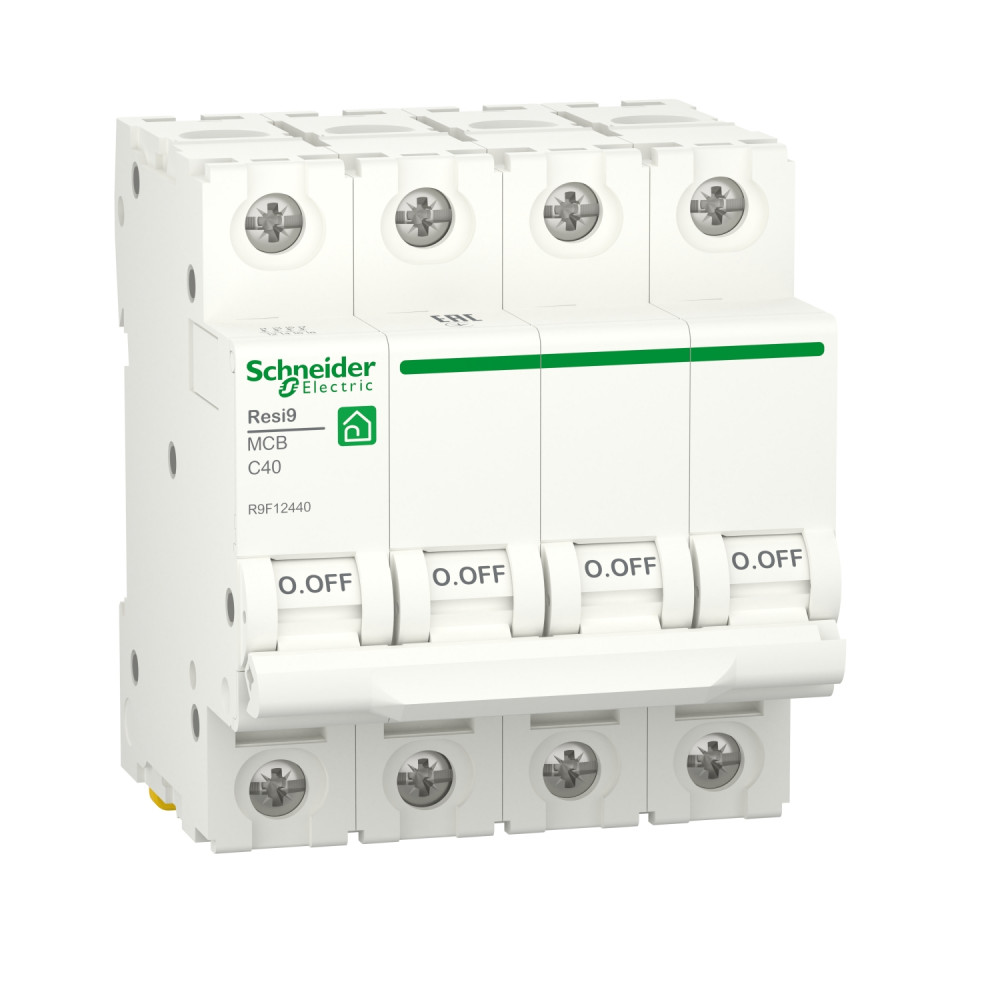 Выключатель автоматический Schneider Electric 4p mcb r9f 40а 6ка c resi9 se r9f12440 купить с доставкой по РФ