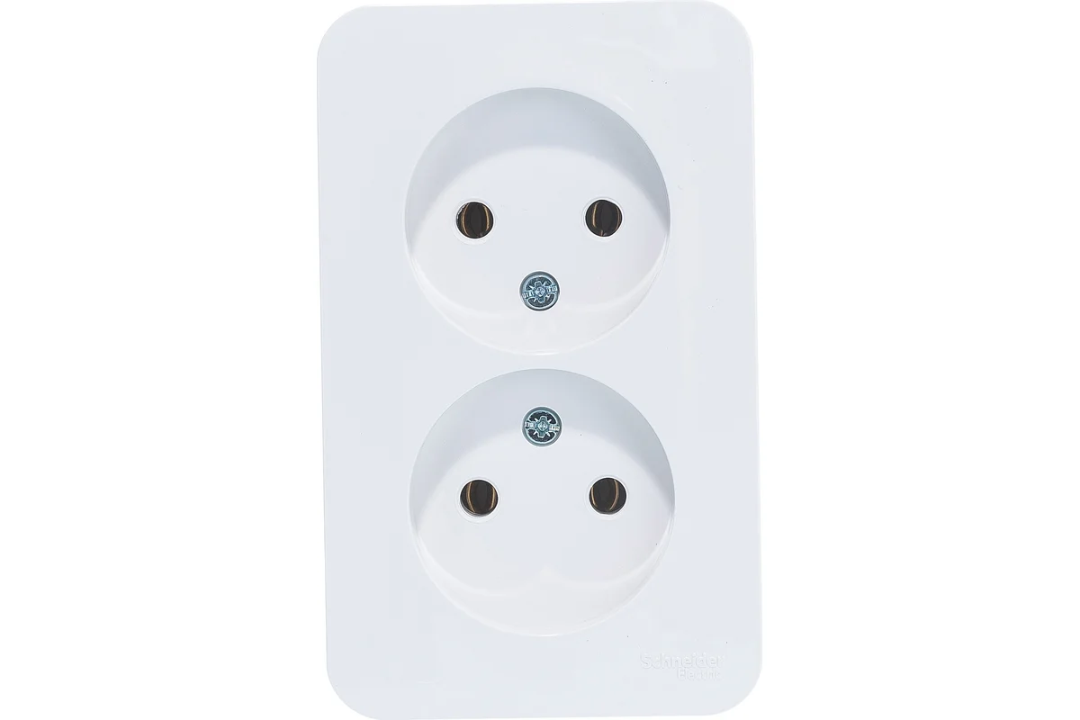 Розетка стандартная двойная Schneider Electric Blanca, без заземления и шторок, белый