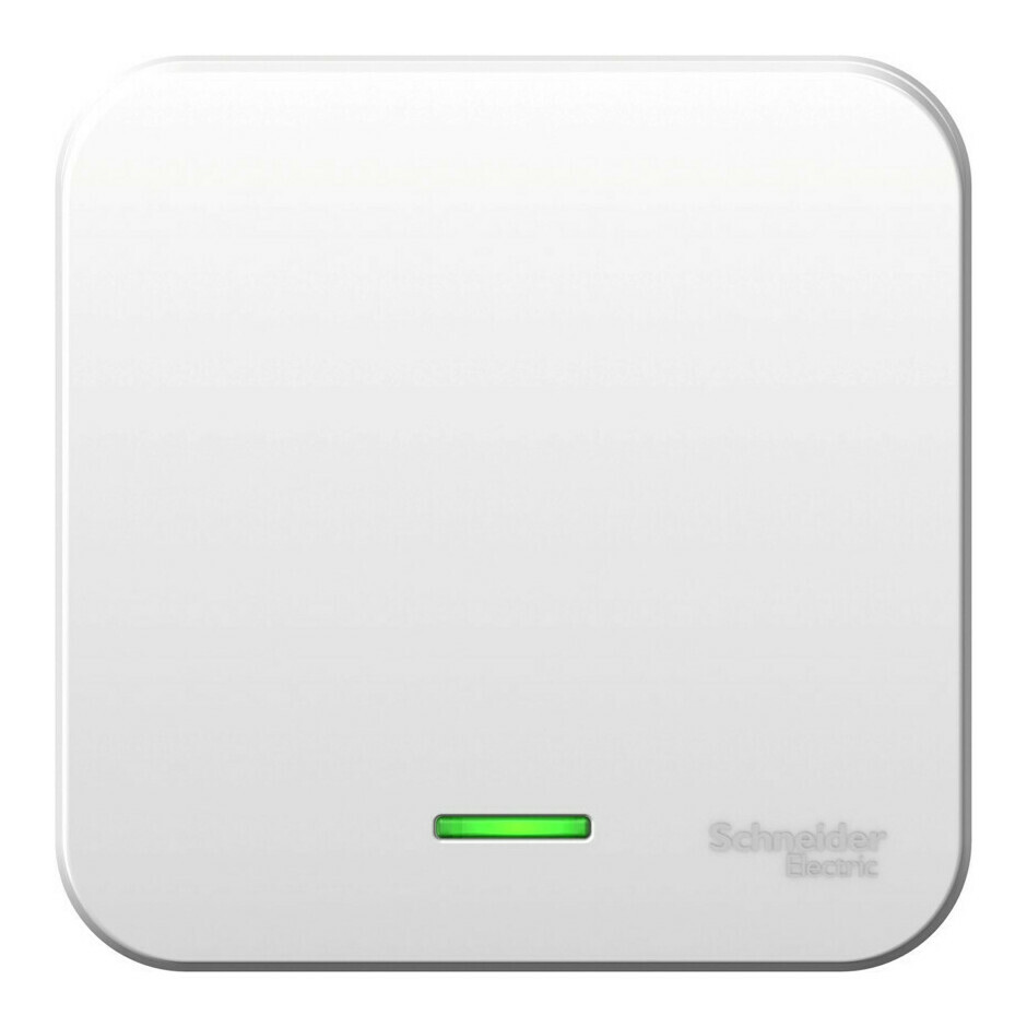 Выключатель Schneider Electric одноклавишный BLANCA открытой установки 6А 250В с подсветкой (cх.1)а с изолирующей пластиной в сборе белый
