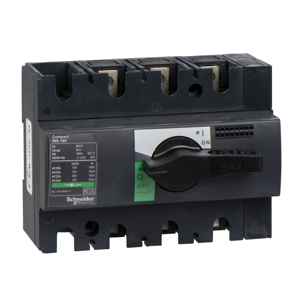 Выключатель-разъединитель Schneider Electric Compact INS160 3P 160А с черной ручкой