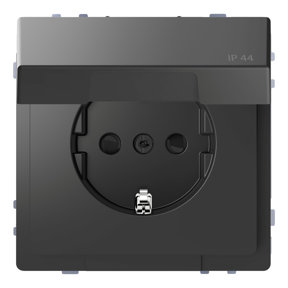 Розетка Schneider Electric D-Life 16А с заземляющим контактом и крышкой антрацит