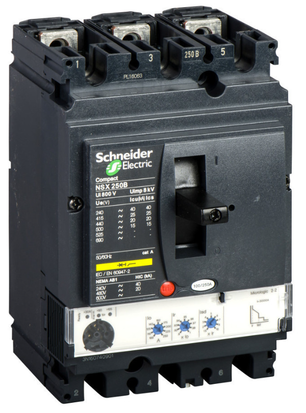 Выключатель автоматический Schneider Electric 3П3Т АВТ. ВЫКЛ. MICR. 2.2 100A NSX100B