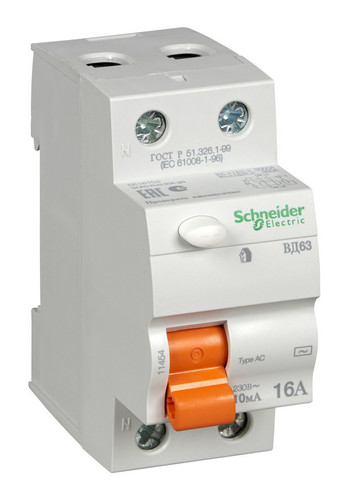 УЗО Schneider Electric Домовой 2P 16А 10мА AC купить с доставкой по РФ