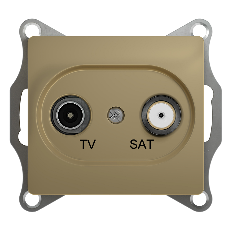 Розетка Schneider Electric GLOSSA TV-SAT проходная в рамку титан