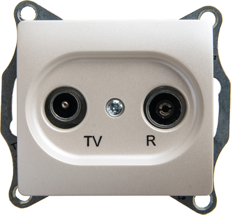 Розетка телевизионная Schneider Electric Glossa TV+R, оконечная, 1 дБ, перламутр