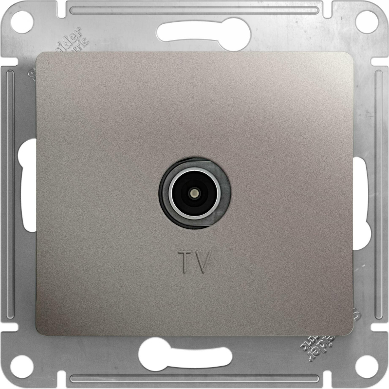 Розетка телевизионная Schneider Electric Glossa TV, платина купить с доставкой по РФ