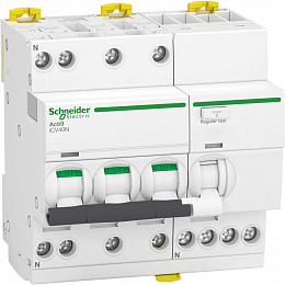 Выключатель автоматический дифференциального тока  Schneider Electric  iCV40 3P+N 6кА 6A C 30мA тип AC
