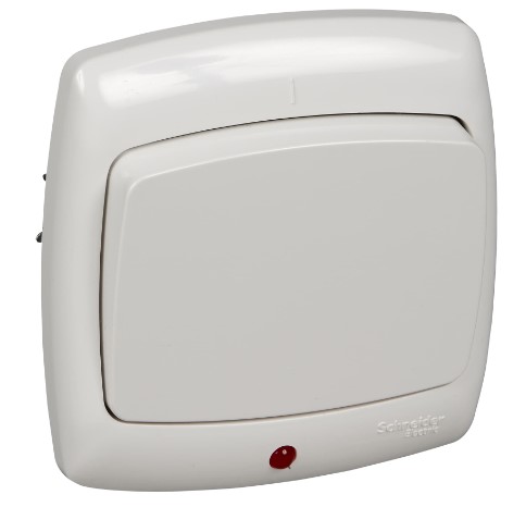 Выключатель Schneider Electric СУ  1- кл  6А 250В "Рондо" S16-066-ВI белый с подсветкой
