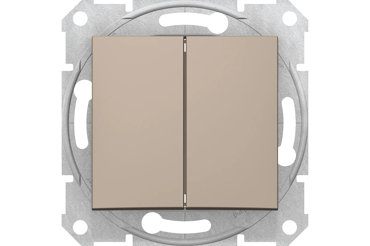 Выключатель двухклавишный Schneider Electric Sedna, титан