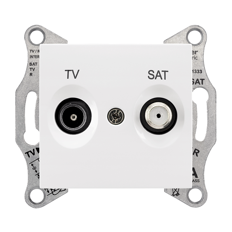 Розетка телевизионная Schneider Electric Sedna TV/SAT оконечная 1Дб в рамку белый