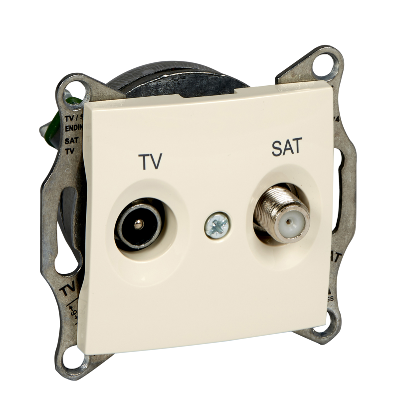 Розетка телевизионная Schneider Electric Sedna TV/SAT оконечная 1Дб в рамку бежевая