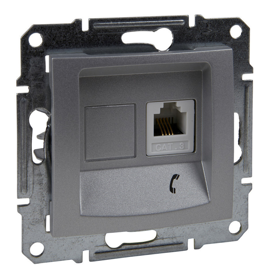 Розетка телефонная Schneider Electric Sedna RJ11 в рамку алюминий