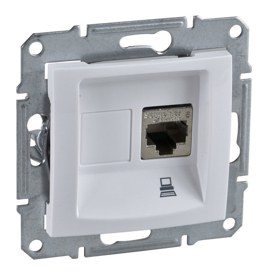 Розетка компьютерная Schneider Electric Sedna RJ45 кат.5е в рамку белый
