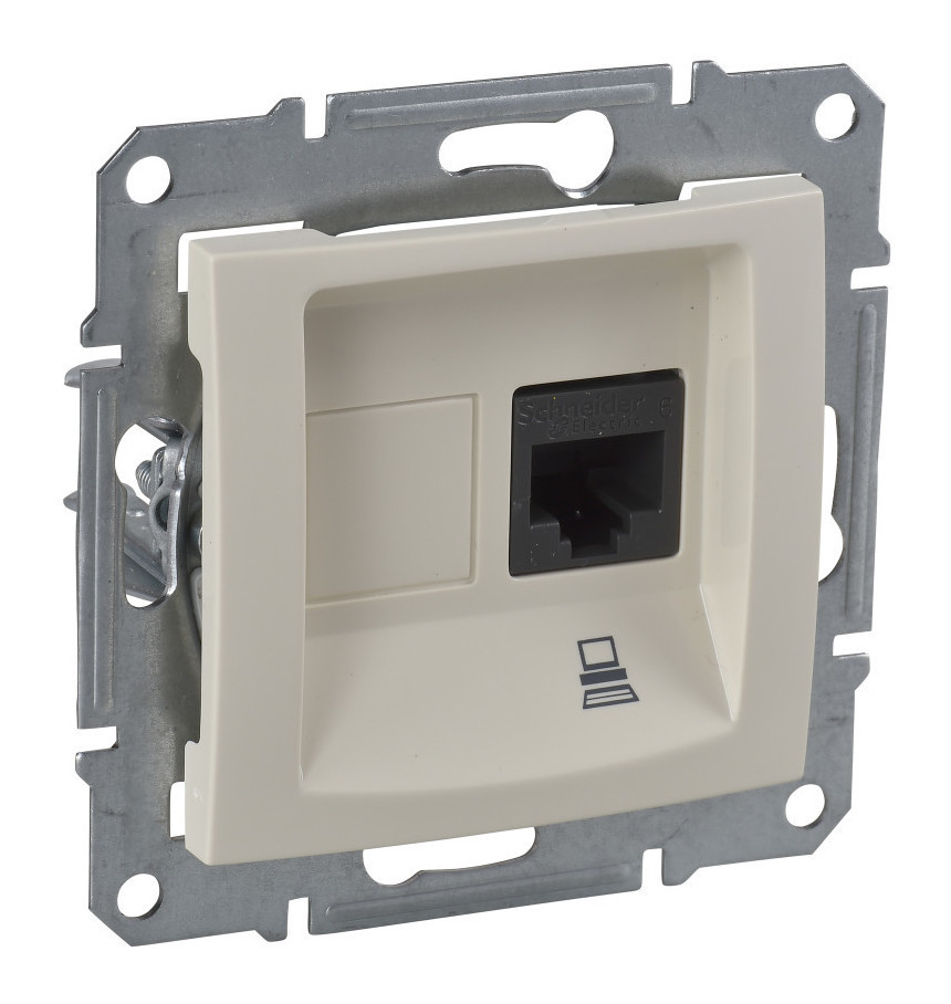 Розетка компьютерная Schneider Electric Sedna RJ45 кат.5е в рамку бежевый