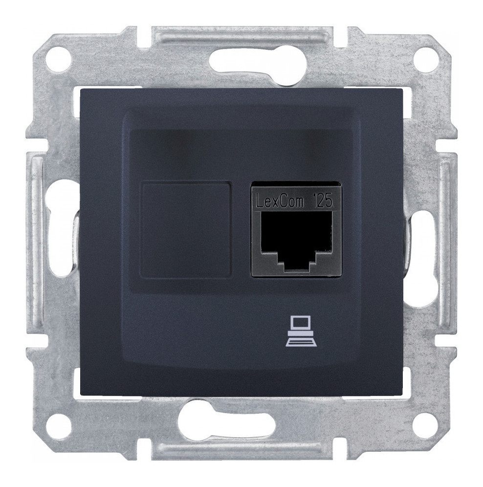 Розетка компьютерная Schneider Electric Sedna RJ45 кат.5e в рамку графит купить с доставкой по РФ