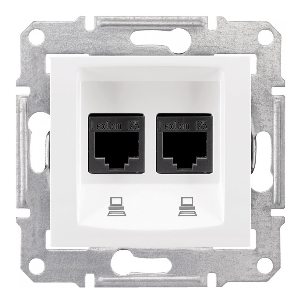 Розетка компьютерная Schneider Electric Sedna RJ45 + RJ45 кат.5е белый