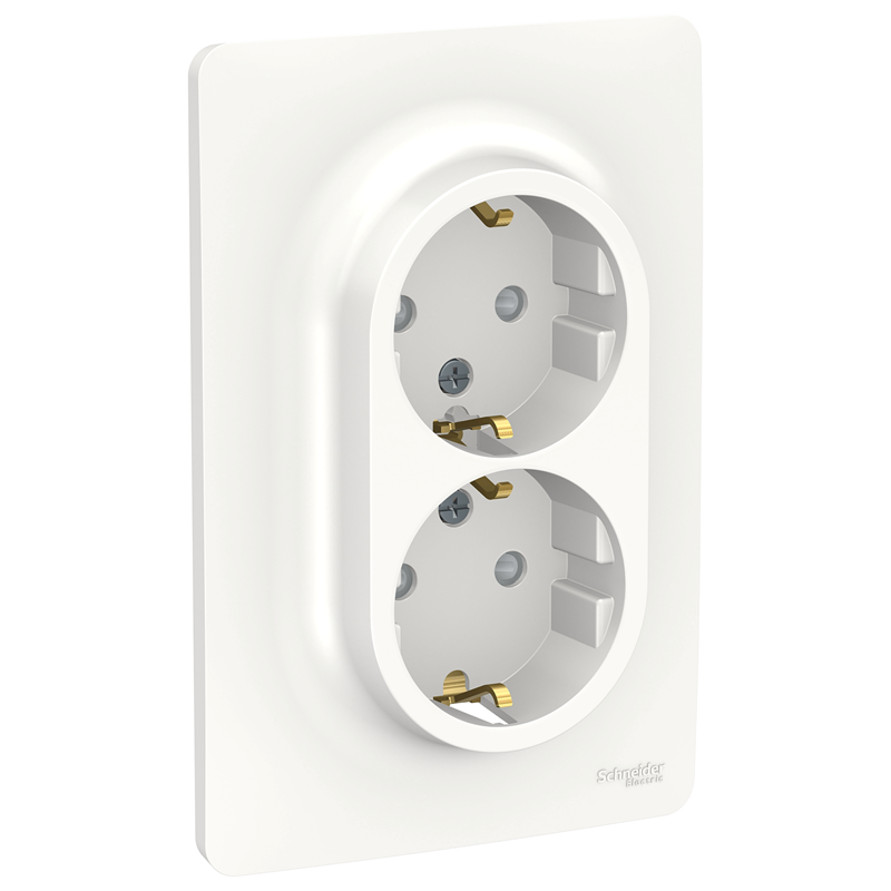 Розетка двойная Schneider Electric UNICA NEW 16А IP21 белый