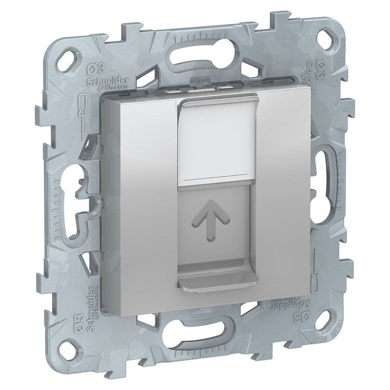 Розетка компьютерная Schneider Electric UNICA NEW RJ45 одиночный кат.5е алюминий