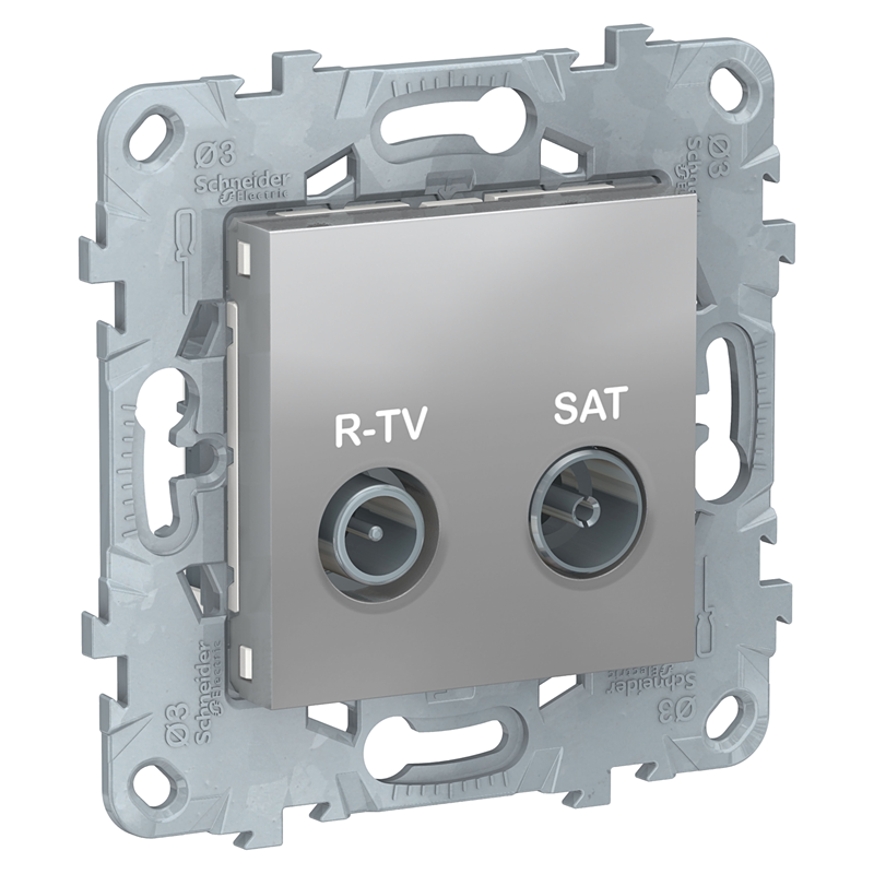 Розетка Schneider Electric UNICA NEW R-TV/SAT одиночная алюминий