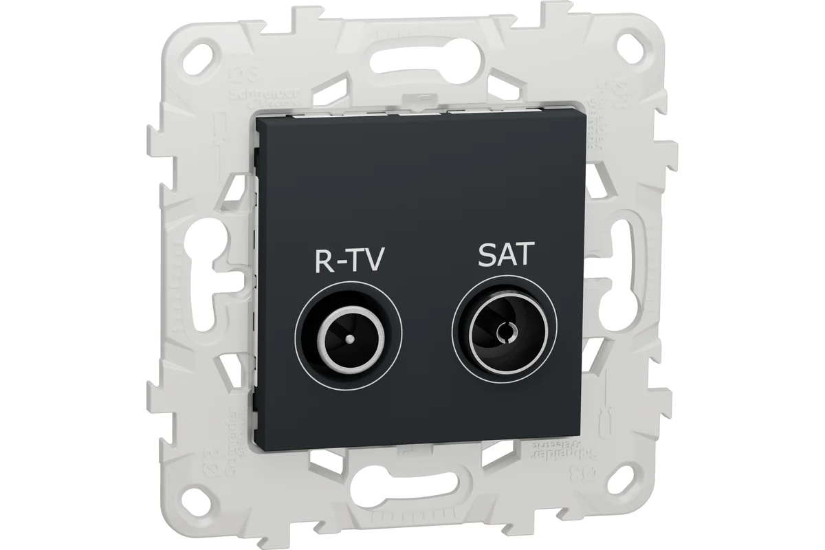 Розетка телевизионная Schneider Electric Unica New TV/R+SAT, антрацит