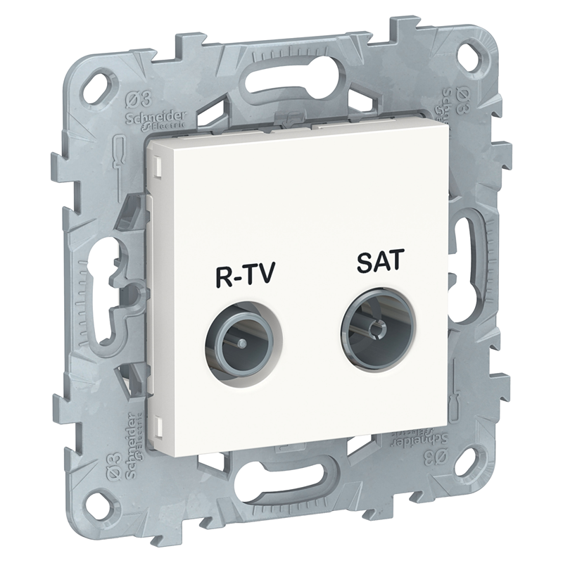 Розетка Schneider Electric UNICA NEW R-TV/SAT проходная белый